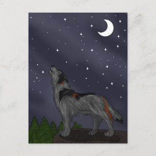 Howling Wolf (Grey) Postcard