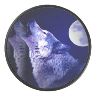 Howling Wolf Hockey Puck