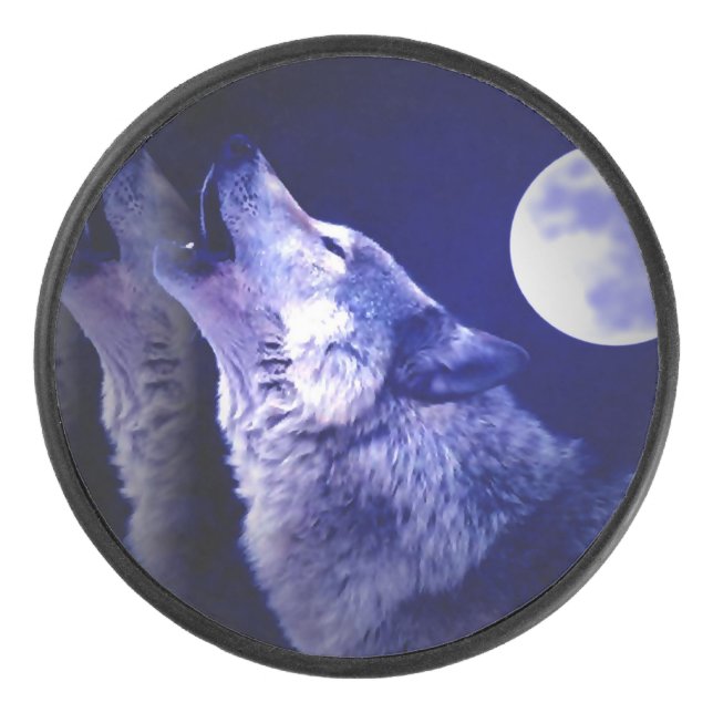 Howling Wolf Hockey Puck (Front)