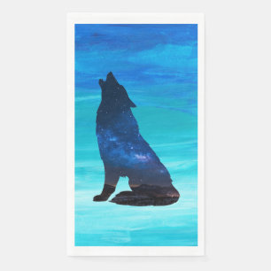 Howling Wolf, Howling Dog in Double Exposure  Napkin