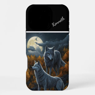 Howling Wolf in Moonlit Night iPhone 16 Pro Max Case