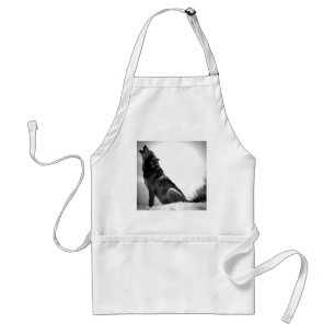 Howling Wolf in Snow Standard Apron