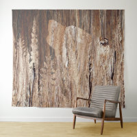 Howling Wolf In Textured Wood