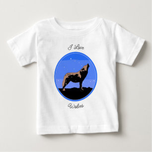 Howling Wolf in Winter  - Original Wildlife Art Baby T-Shirt