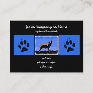 Howling Wolf in Winter  - Original Wildlife Art Business Card