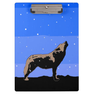 Howling Wolf in Winter  - Original Wildlife Art Clipboard