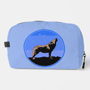 Howling Wolf in Winter  - Original Wildlife Art Dopp Kit