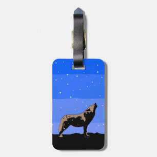 Howling Wolf in Winter - Original Wildlife Art Luggage Tag