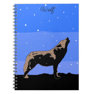 Howling Wolf in Winter  - Original Wildlife Art Notebook