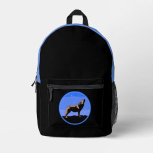 Howling Wolf in Winter - Original Wildlife Art Printed Backpack