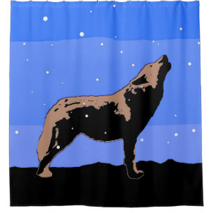 Howling Wolf in Winter - Original Wildlife Art Shower Curtain