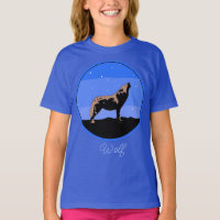 Howling Wolf in Winter - Original Wildlife Art T-