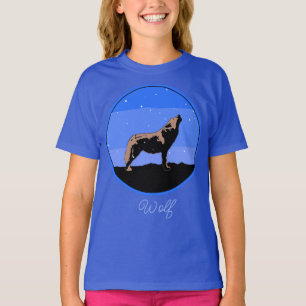 Howling Wolf in Winter  - Original Wildlife Art T- T-Shirt