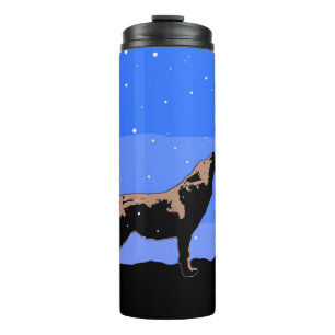 Howling Wolf in Winter - Original Wildlife Art Thermal Tumbler