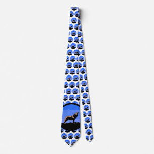 Howling Wolf in Winter  - Original Wildlife Art Tie
