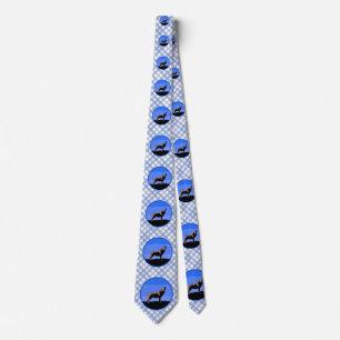 Howling Wolf in Winter - Original Wildlife Art Tie