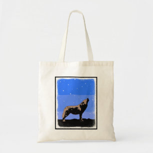 Howling Wolf in Winter - Original Wildlife Art Tote Bag