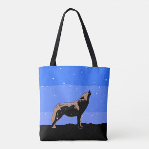 Howling Wolf in Winter - Original Wildlife Art Tote Bag