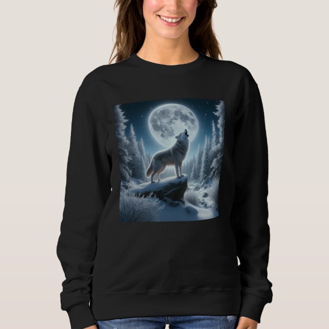 Howling Wolf In Winter Sweatshirt (Front)