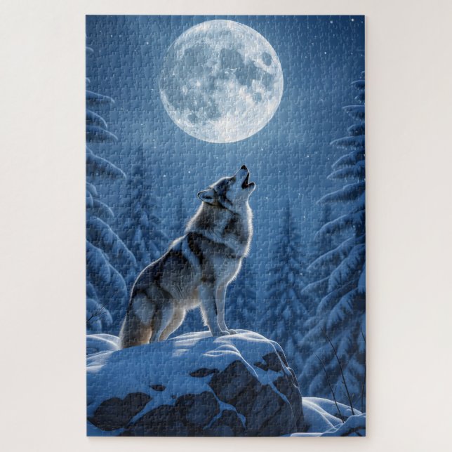 Howling Wolf Jigsaw Puzzle (Vertical)