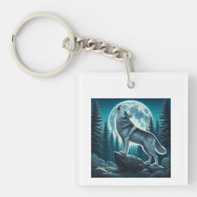 Howling Wolf Key Ring (Front)
