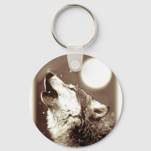 Howling Wolf Key Ring