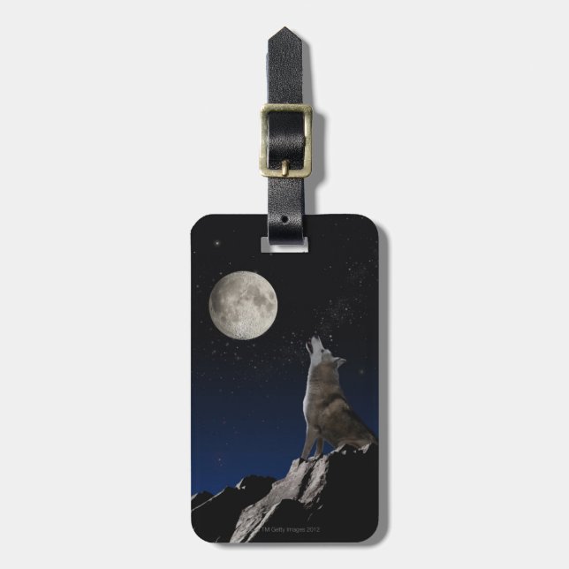 Howling Wolf Luggage Tag (Front Vertical)