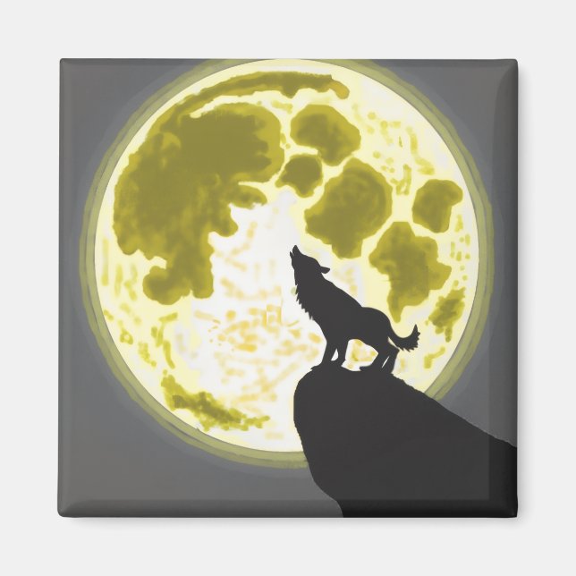 howling wolf magnet (Front)