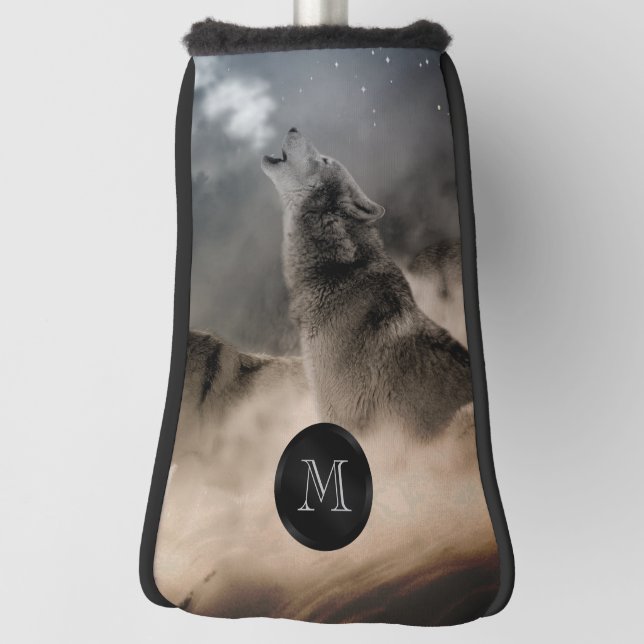 Howling Wolf Monogram Golf Head Cover (Rotate 90)