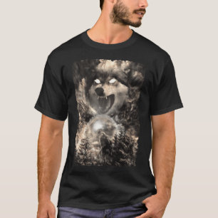 Howling Wolf Moon Forest Animal Mountains T-Shirt