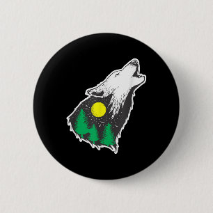 Howling Wolf Moon Forest Environmental Protection 6 Cm Round Badge