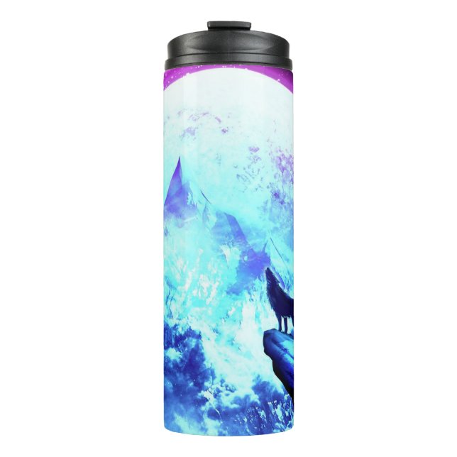 Howling Wolf Mountain Scene Thermal Tumbler (Front)