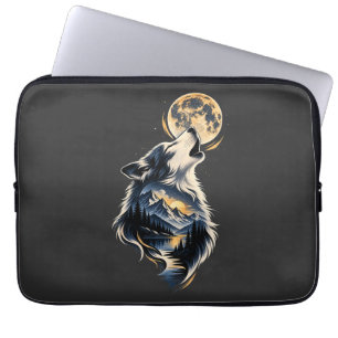 Howling Wolf Mountain Wilderness Laptop Sleeve