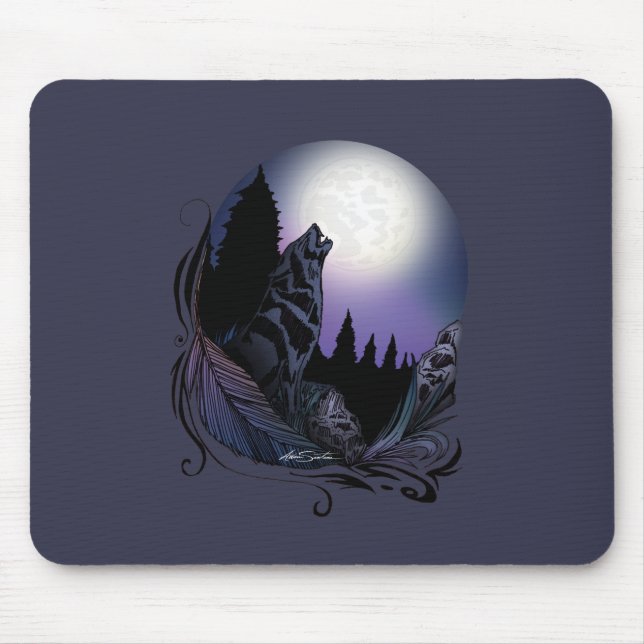 Howling Wolf Mouse Pad (Front)