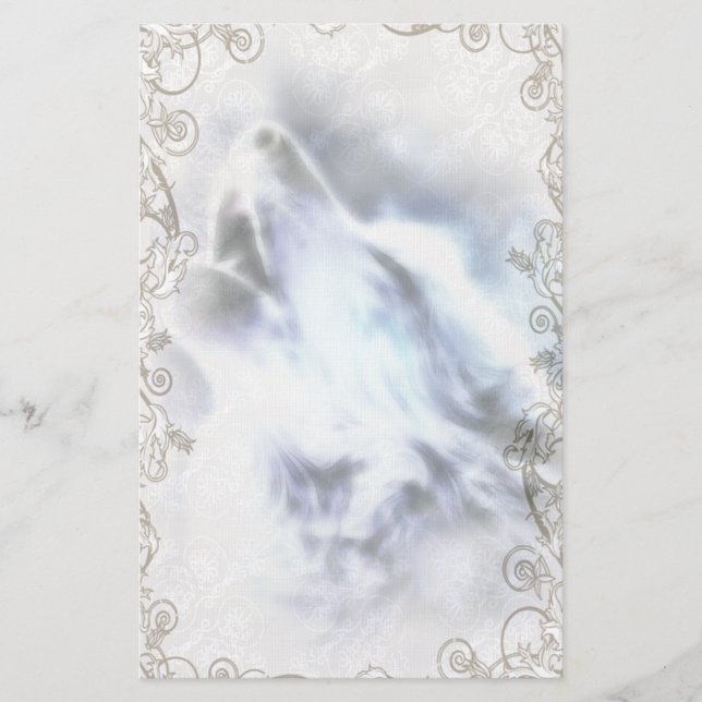 Howling Wolf Native American Stationery (Front)