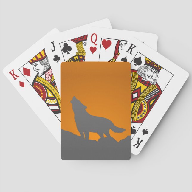 Howling wolf playing cards (Back)