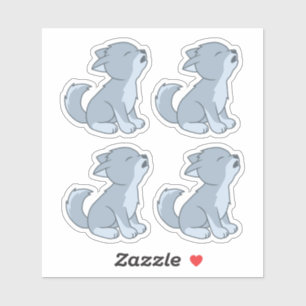 Howling Wolf Pup Set of 4