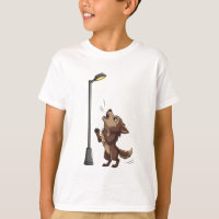Howling Wolf Pup Under Street Lamp Kids