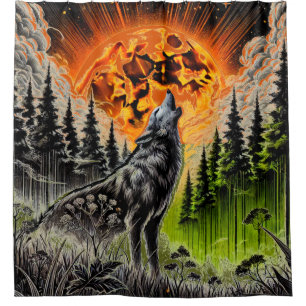 Howling Wolf Shower Curtain