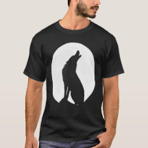 Howling Wolf Silhouette Full Moon Minimalist Graph