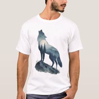 Howling Wolf Silhouette – Nature T-Shirt