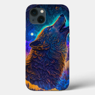 Howling Wolf Surreal Fantasy iPhone 13 Case