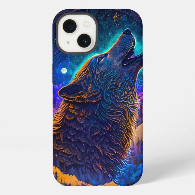 Howling Wolf Surreal Fantasy iPhone Case (Back)