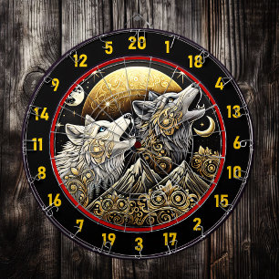 Howling Wolf Symbolises Strength And Wild Freedom Dartboard