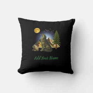 Howling Wolf Throw Pillow