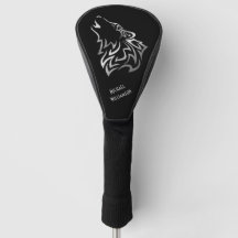 Howling Wolf Tribal Black and Silver Monogram