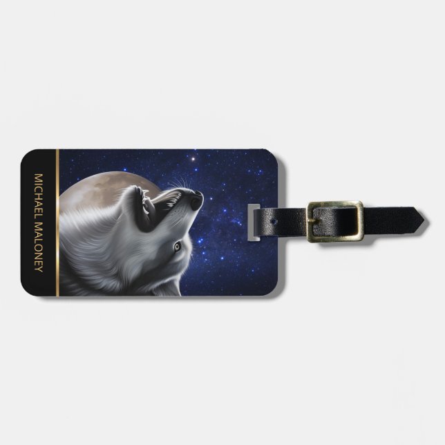 Howling Wolf Wild Animals Photo Luggage Tag (Front Horizontal)