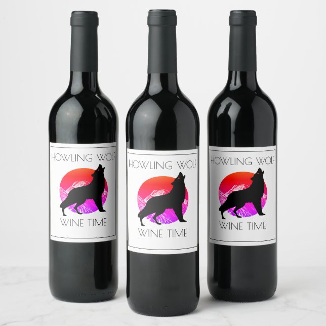 Howling Wolf Wine Time Label (Bottles)