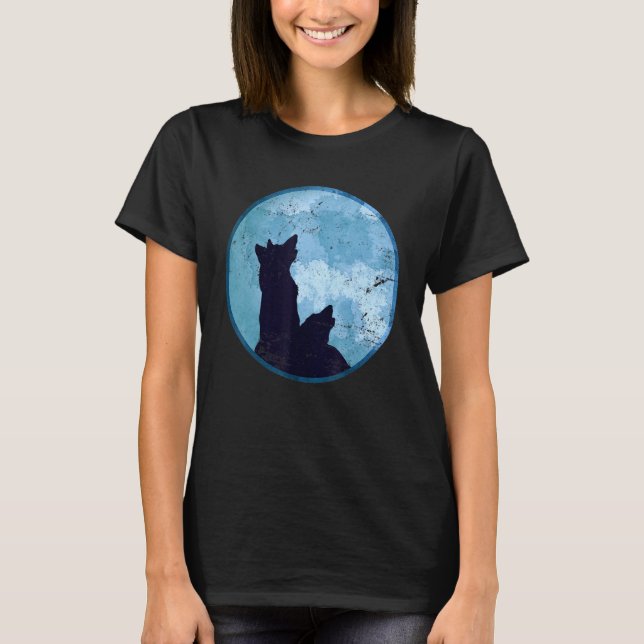 Howling Wolves Pack Predator Forest Animal Moonlig T-Shirt (Front)