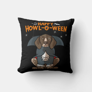 Howloween German Shorthaired Pointer Dog Halloween Cushion